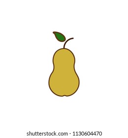 pear colored icon. Element of fruits and vegetables icon for mobile concept and web apps. Colored pear icon can be used for web and mobile. Premium icon on white background