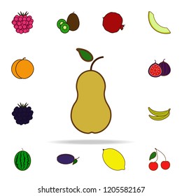 pear colored icon. fruit icons universal set for web and mobile