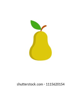 pear colored illustration. Element of colored food icon for mobile concept and web apps. Detailed pear icon can be used for web and mobile on white background