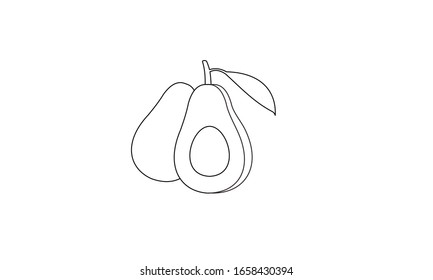 pear coloring book fruit to educate kids. Learn colors pages