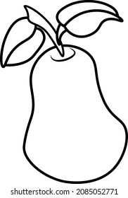Pear coloring book. Vector illustration on a white background.