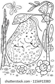 Pear. Coloring with lots of details.