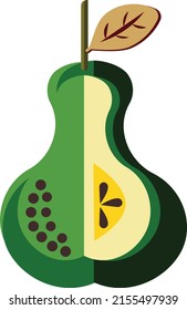 Pear concept design is using few different shape and color to assemble a simple and elegant form.  It is easy to use and design your own clip art, sticker, pattern, t-shirt, home deco and more.