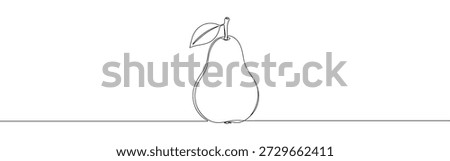 Pear continuous one line drawing. Hand drawn pear fruit.