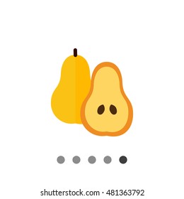 Pear and cut pear half