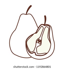 pear cut halves