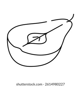 pear cut line icon vector. pear cut sign. isolated contour symbol black illustration