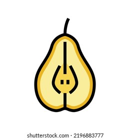 pear cut one color icon vector. pear cut one sign. isolated symbol illustration