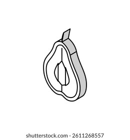 pear cut one isometric icon vector. pear cut one sign. isolated symbol illustration