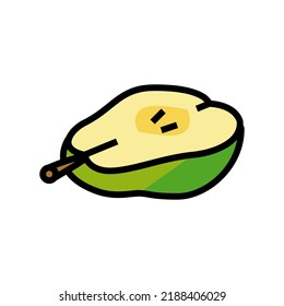pear cut piece color icon vector. pear cut piece sign. isolated symbol illustration