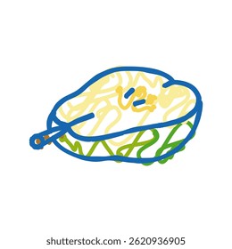 pear cut piece doodle icon sketch vector. pear cut piece sign. isolated symbol illustration
