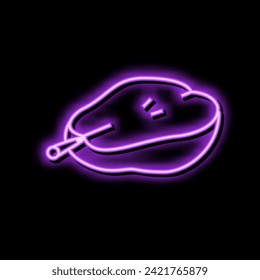 pear cut piece neon light sign vector. pear cut piece illustration