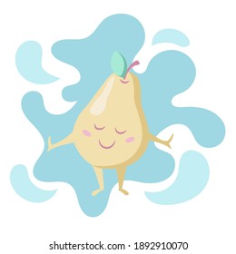 
Pear cute character, vector illustration for children