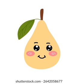 Pear cute expression face on emoticon