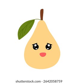 Pear cute expression face on emoticon
