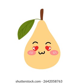 Pear cute expression face on emoticon