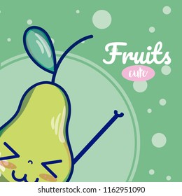 Pear cute fruits cartoons