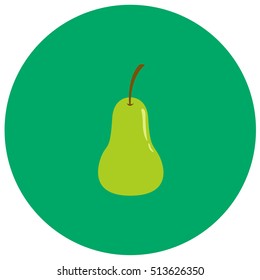 Pear cute icon in trendy flat style isolated on color background. Thanksgiving symbol for your design, logo, UI. Vector illustration, EPS10.