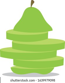 pear deconstructed geometric illustration vector