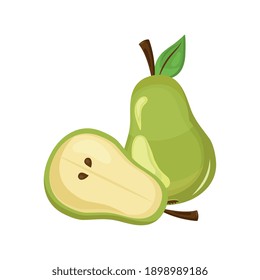 pear delicious fresh fruit nature icon vector illustration design