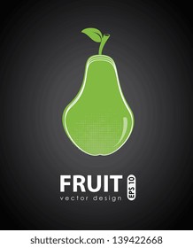 pear design over black background vector illustration