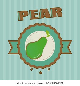 pear design over blue background vector illustration 