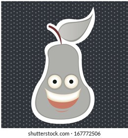 pear design over pattern background vector illustration 