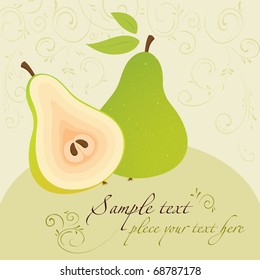 Pear. Design template. For themes meal, the menu, holidays. Vector illustration
