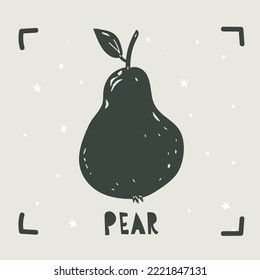Pear doodle hand drawing vector image