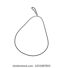 Pear doodle icon. Hand drawn black sketch. Vector Illustration.
