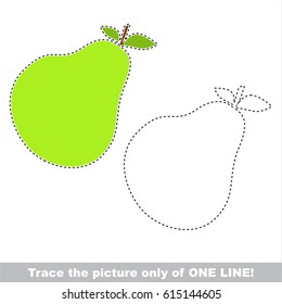 Pear. Dot to dot educational game for kids.