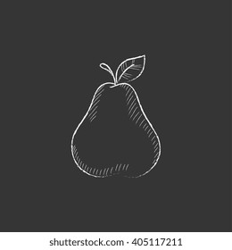 Pear. Drawn in chalk icon.