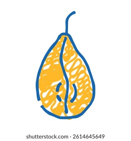 pear dried fruit doodle icon sketch vector. pear dried fruit sign. isolated symbol illustration