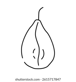 pear dried fruit line icon vector. pear dried fruit sign. isolated contour symbol black illustration