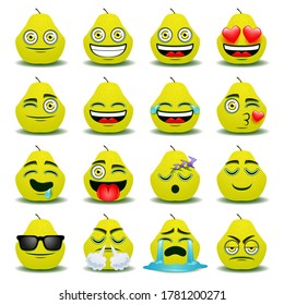 Pear emoji with any expression. best for chatting sticker.