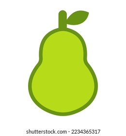 Pear emoji icon isolated vector illustration on white background