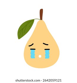 Pear expression face. cartoon expression design