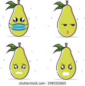The pear expression uses a mask for self-protection, with a cynical expression on his face that shows disbelief, and a crying expression with tears in his eyes and angry expressions. the following is 