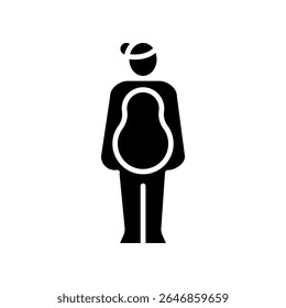 Pear female body type black flat icon for digital and print projects. Minimal clean icons for apps and websites. Modern simple icons for UI UX and branding