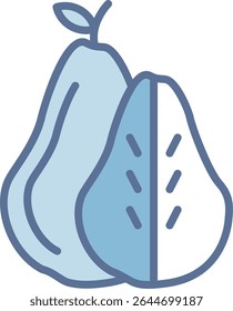 Pear Filled Blue Tone Icon