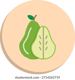 Pear Flat Circle Style Icon