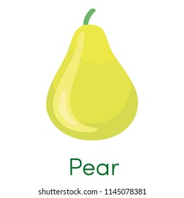 Pear flat fruit icon. Vector illustration