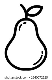 Birnflaches Symbol einzeln auf weißem Hintergrund
