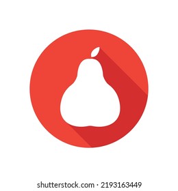 Pulse un icono plano sobre un botón redondo en un estilo de sombra larga.