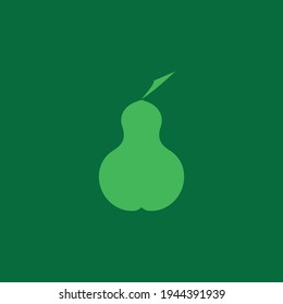Pear flat icon. Simple style fruit farm symbol. Logo design element. T-shirt printing. eps10. Vector for sticker.