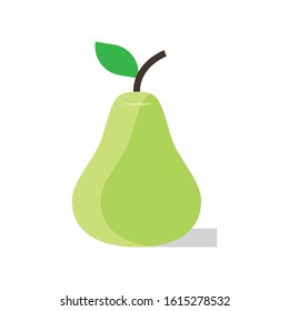 Pear Flat Icon vector Design, White Isolated Background