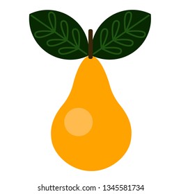 pear flat illustration on white
