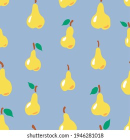 pear flat seamless pattern design vector
