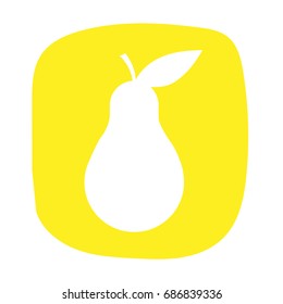 Pear in flat style. P - Pear. Vector illustration for print, cards and creative design