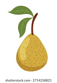 Birne. Flacher Vektorclipart, Illustration mit isoliertem Hintergrund.